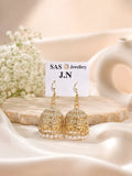 Turkish Gold Plated Crystal Jhumka Earrings