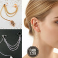 Leaf Chain Ear Cuff Earrings