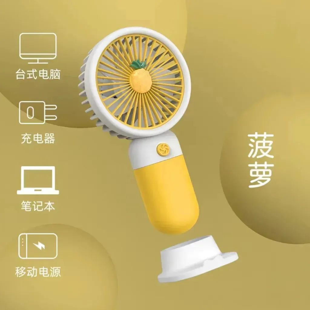 Mini Handheld Fan with Carrot Accent, Portable & Lightweight Cooling Device