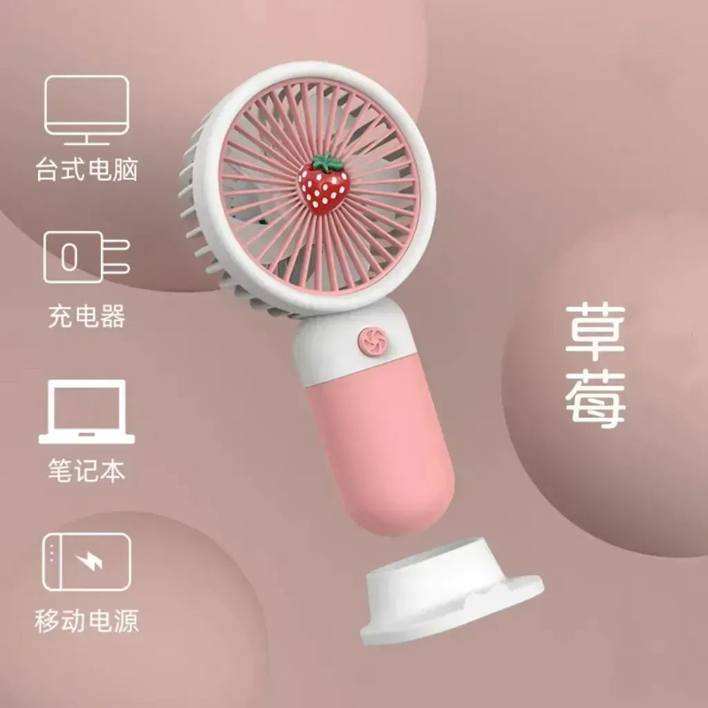 Mini Handheld Fan with Carrot Accent, Portable & Lightweight Cooling Device