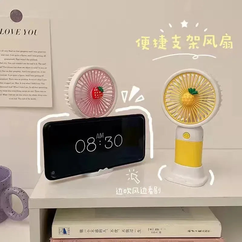 Mini Handheld Fan with Carrot Accent, Portable & Lightweight Cooling Device