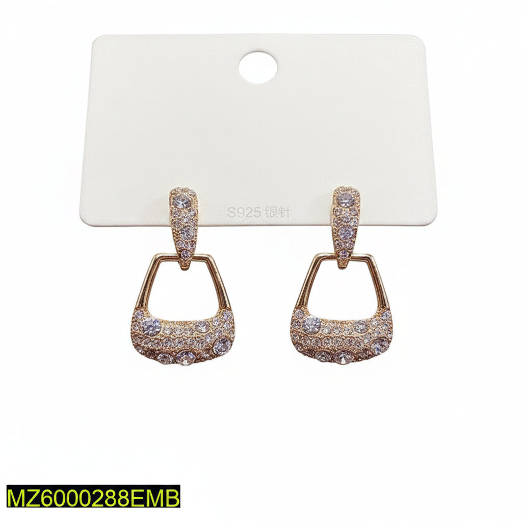 Golden Geometric Drop Earrings