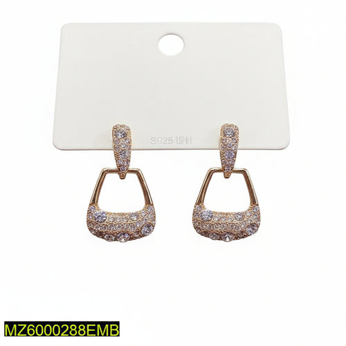 Golden Geometric Drop Earrings